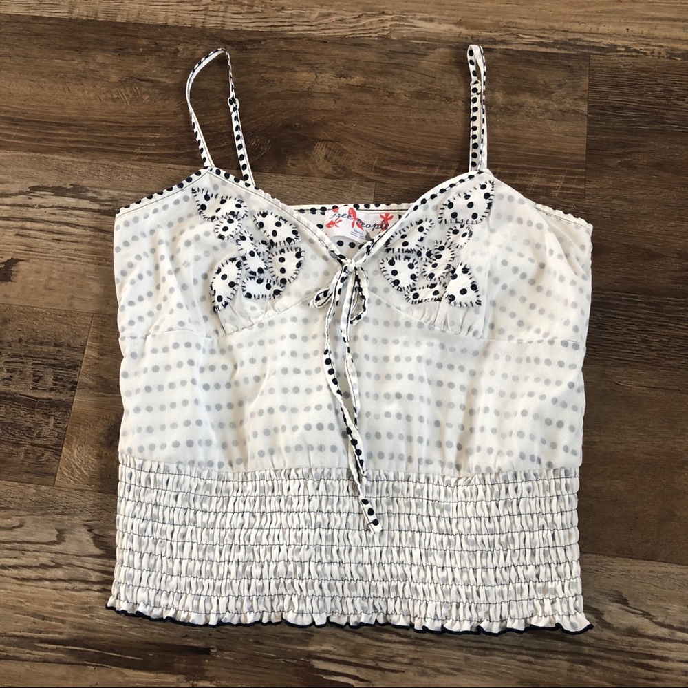 Free People polka dot pinup rockabilly retro tank top Small